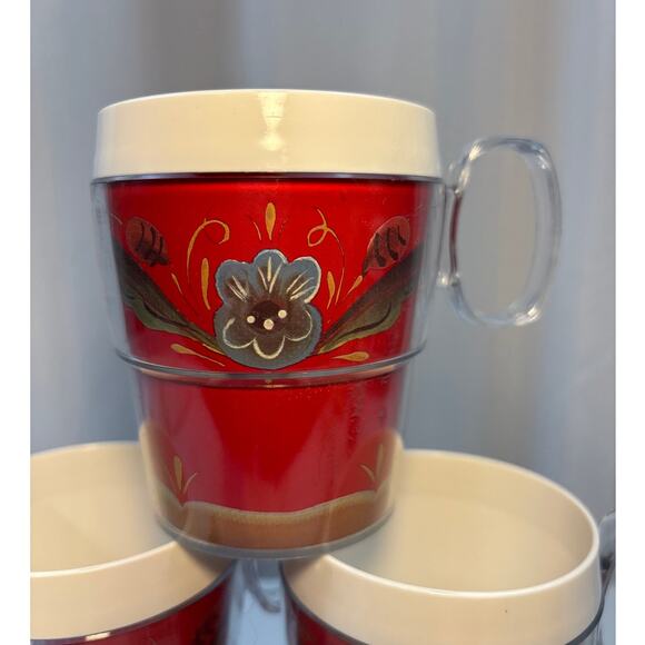 Scandinavian Floral Design 6 Mugs Helen Blanck Retro Style Decor Made in USA - Picture 3 of 7